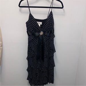 Betsy & Adam Black and White Polka Dot Mini Dress